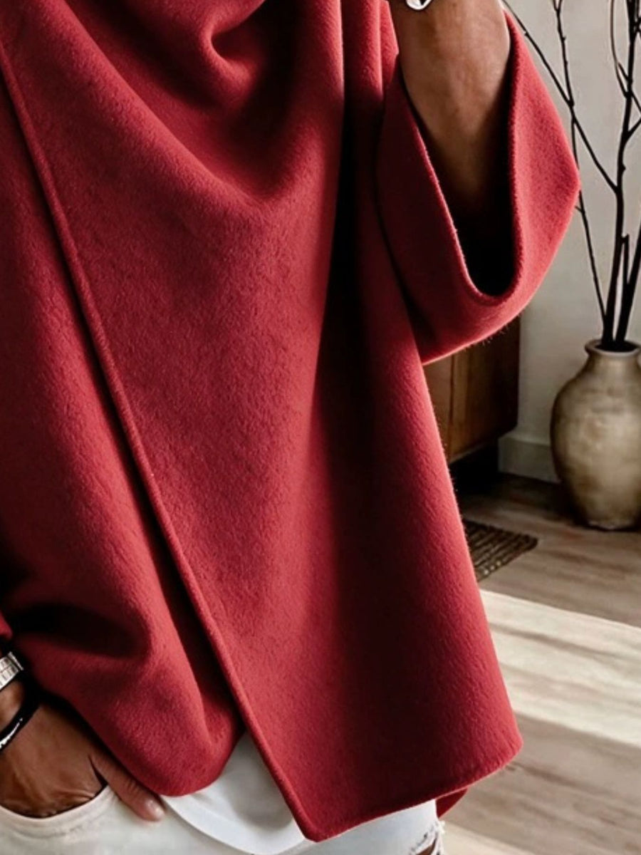 100% polyester Care instructions: Machine wash cold cape in Gray with oversized silhouette