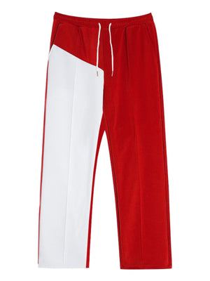 Men's Color Block Drawstring Casual Sweatpants Plus Size in Royal Blue