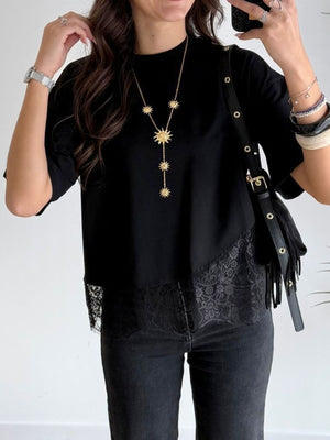 white t-shirt with stretch and short sleeve