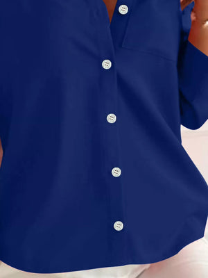 Button-down Roll-up Sleeve Shirt in Green with roll-tab sleeves