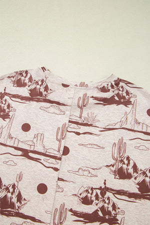 Desert Sand Print Short Sleeve Knit Top option 6