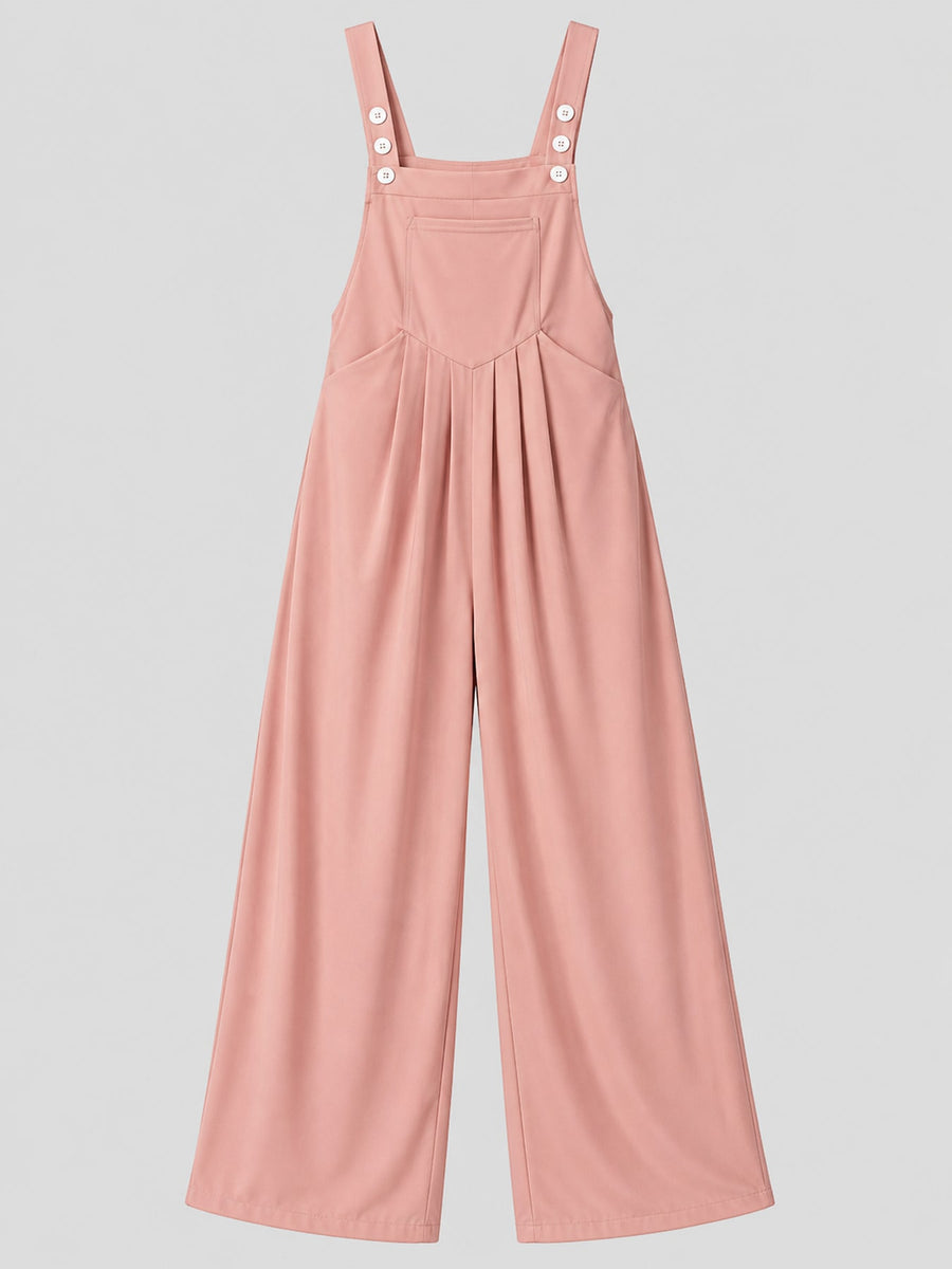dusty rose overalls with full-length and button