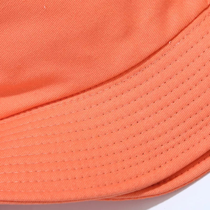 Solid Color Cotton Bucket Hat in teal with stitched brim