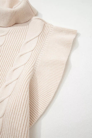 classic turtleneck sweater in Beige with turtleneck