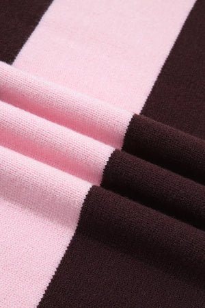 dark brown pullover sweater with pullover and striped