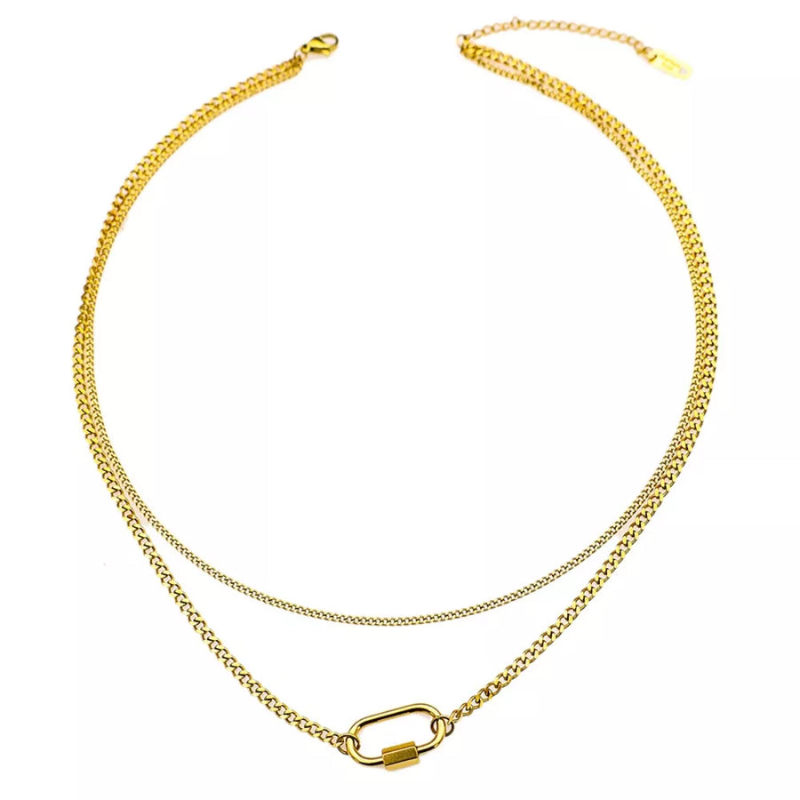 Gold necklace with curb chain and not applicable