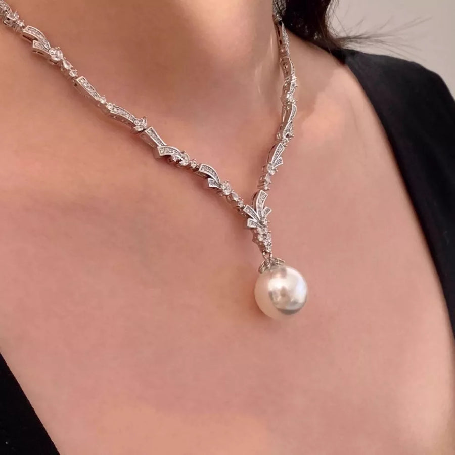 silver necklace with choker and clasp