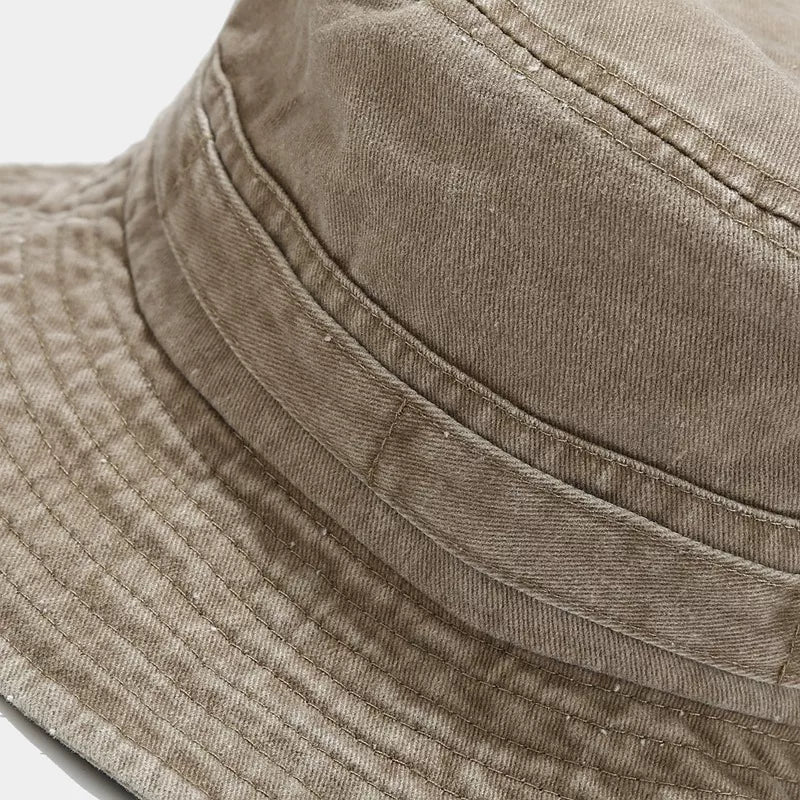 Wide Brim Bucket Hat in khaki with wide brim