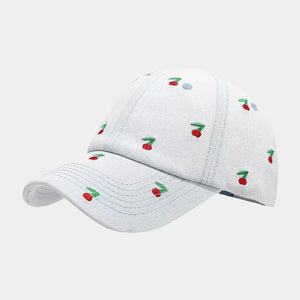 Denim Imported Size & cap in red with fitted silhouette