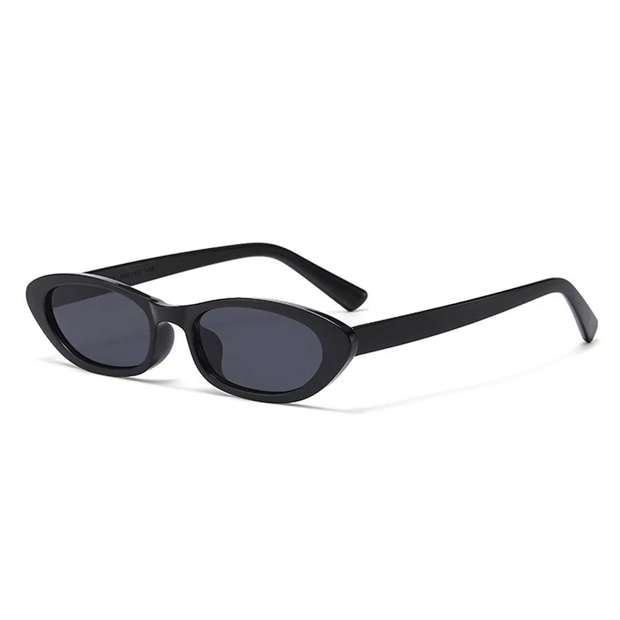 Vintage Oval Frame Sunglasses in black with UV400 protection