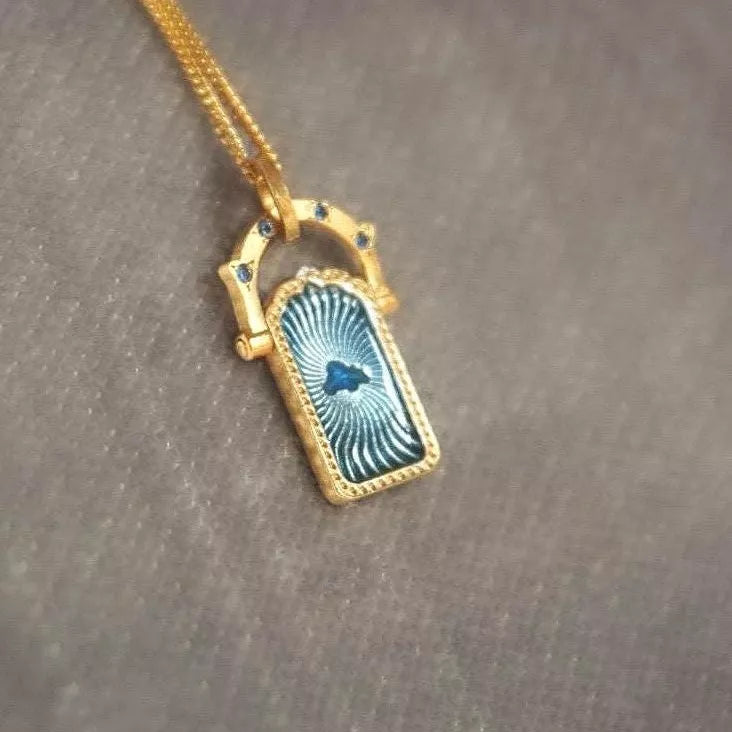 18k Gold-plated Titanium Steel Pendant Necklace in red with pendant