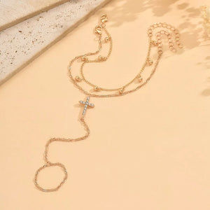 Gold bracelet with rhinestone embellishment and not applicable