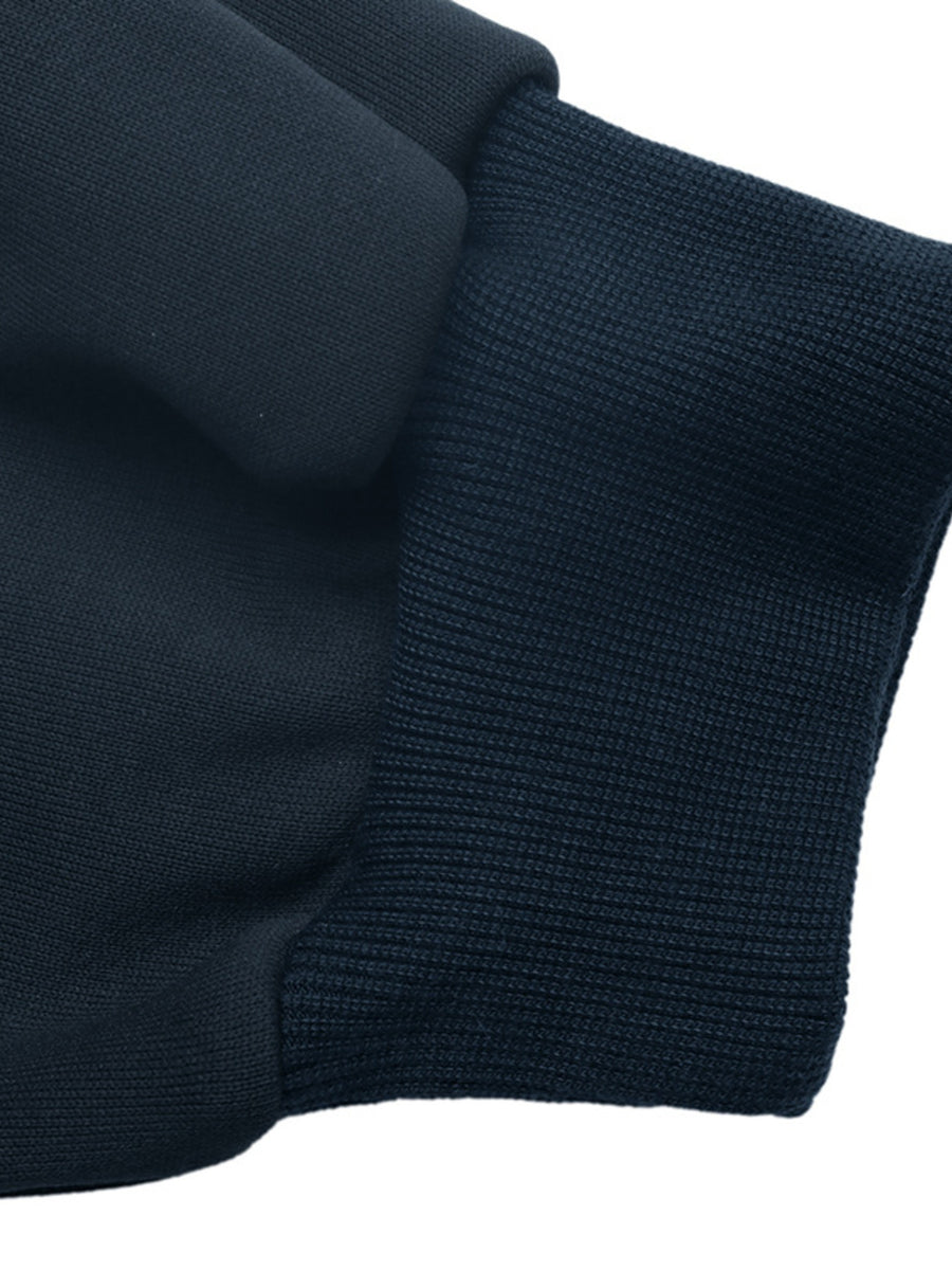 sweatshirt in Navy with buttoned and hip-length