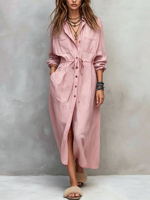 shirt dress in Dusty Pink