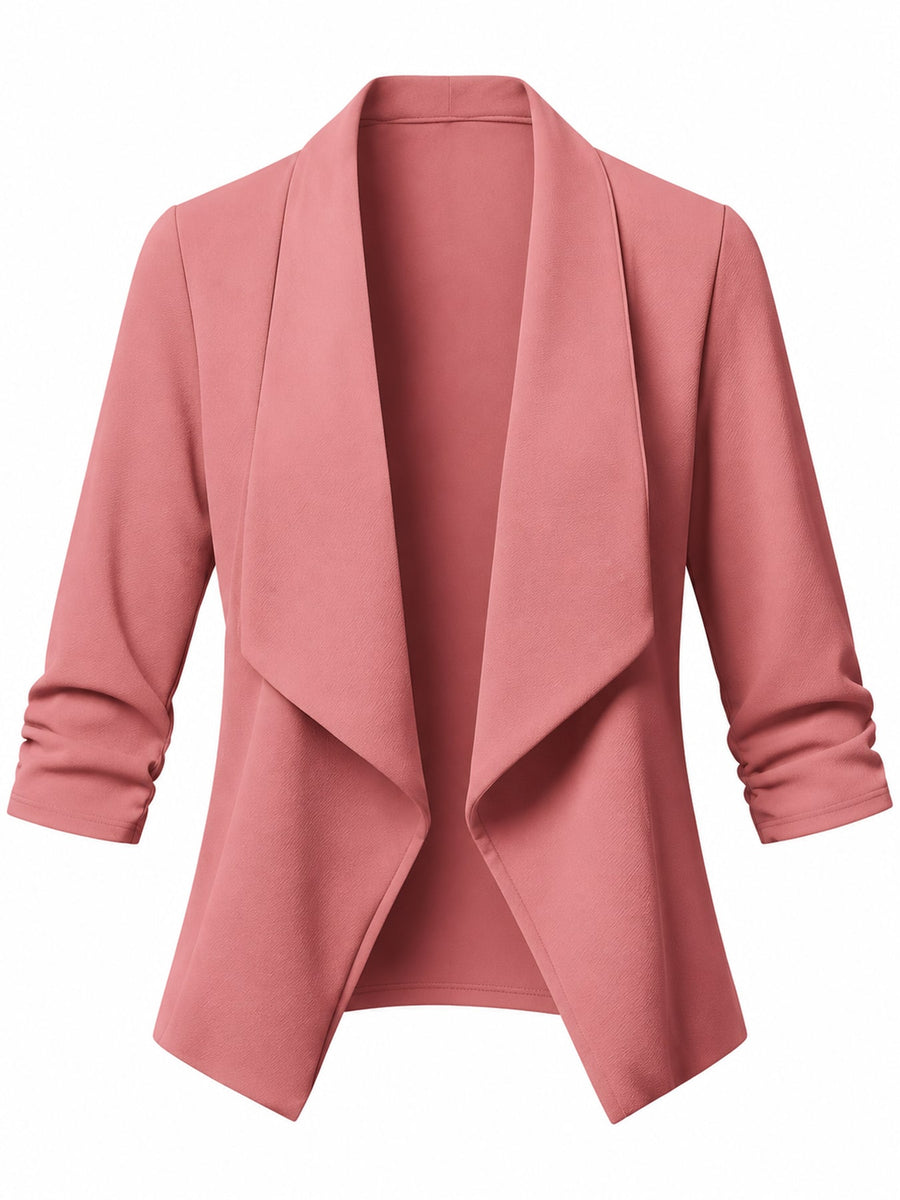 blazer in Navy with ruched and hip-length