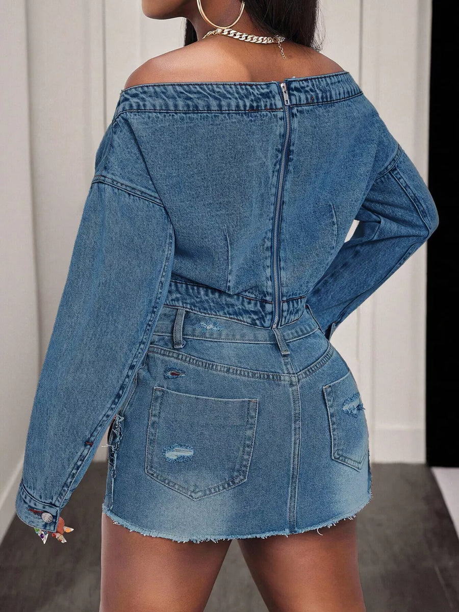 modern off-shoulder top in Medium with off-shoulder