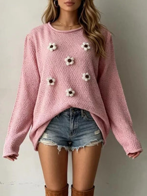 tan relaxed pullover sweater with crew neck