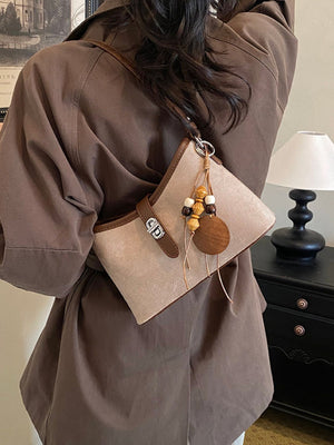 Khaki with handbag with buckle detail