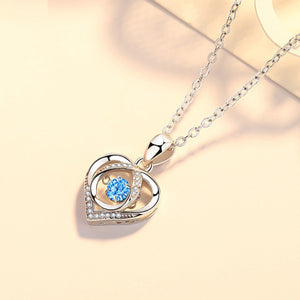 925 sterling silver,Rhinestone Care instructions: Avoid wearing during exercise, necklace in sky blue with heart-shaped