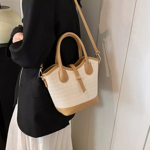 cream handbag with medium and magnetic snap