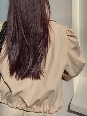modern jacket in Light Khaki Color with collared