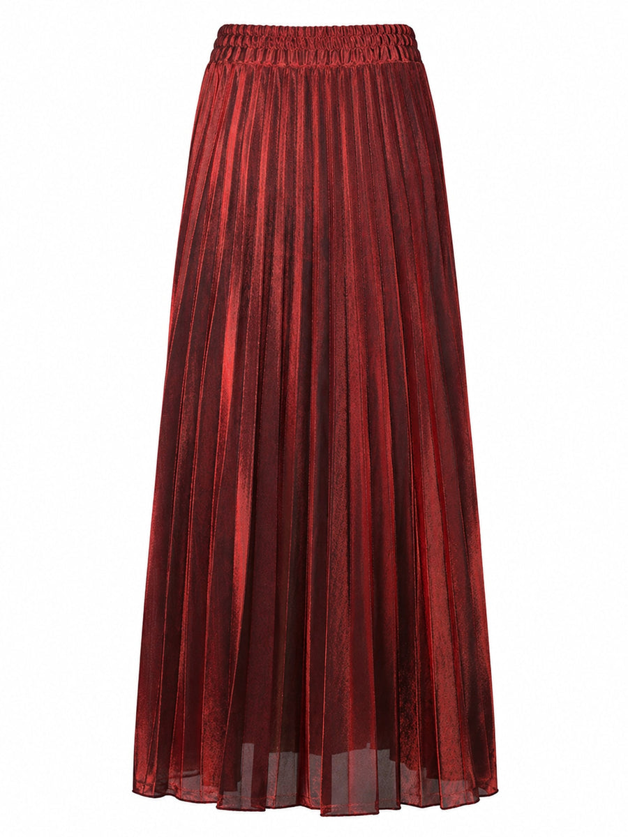 Polyester maxi skirt in Glamorous Silver with flared silhouette