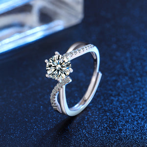 ring in silver featuring moissanite stone and n/a fit
