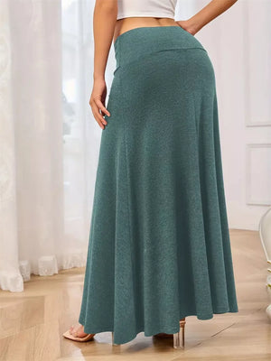 Flowy Maxi Skirt With Wide Waistband, view 17