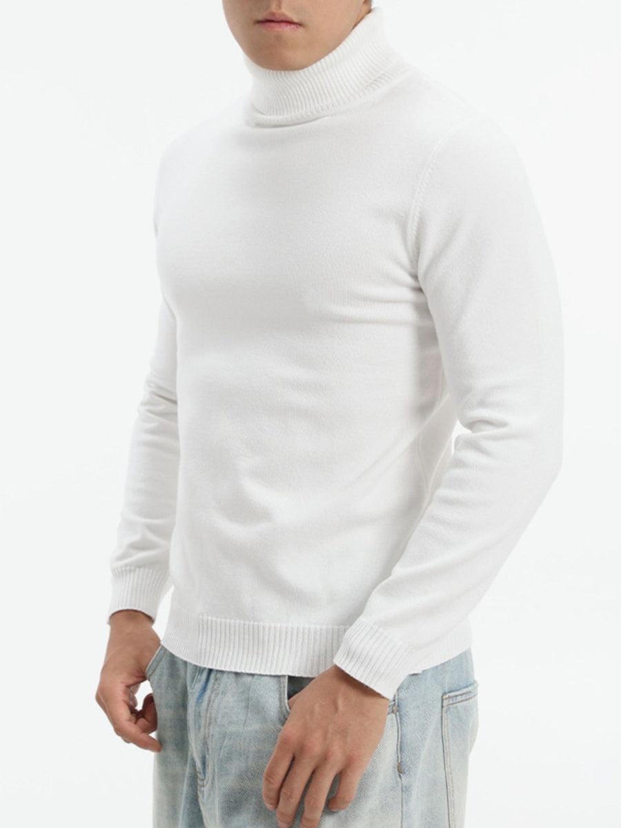 Army Green slim turtleneck sweater with turtleneck