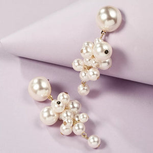 Synthetic Pearl,18K Gold-Plated,Alloy Care instructions: Avoid wearing during ex earrings in Pearl White with dangle
