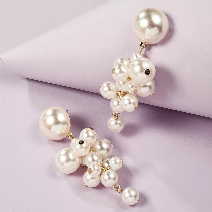 Synthetic Pearl,18K Gold-Plated,Alloy Care instructions: Avoid wearing during ex earrings in Pearl White with dangle