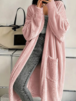 Sky Blue cardigan with open-front and long sleeve