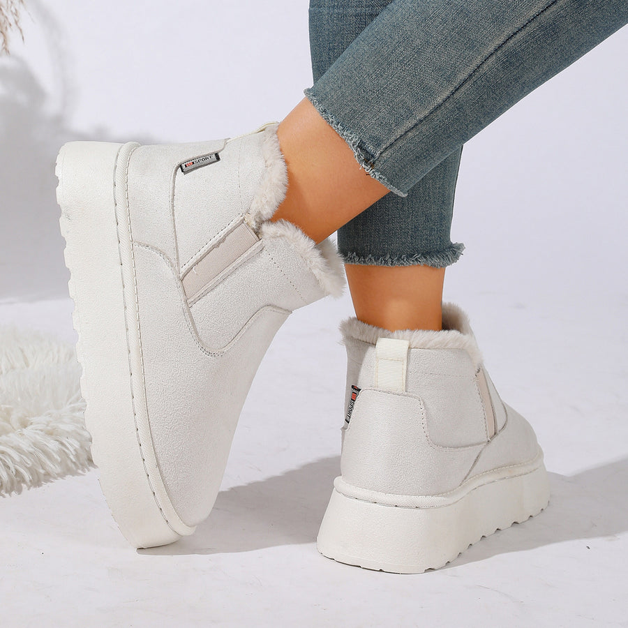 camel boots with ankle-length and slip-on