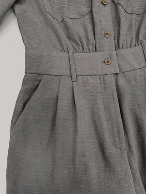 utility jumpsuit in Gray with collared