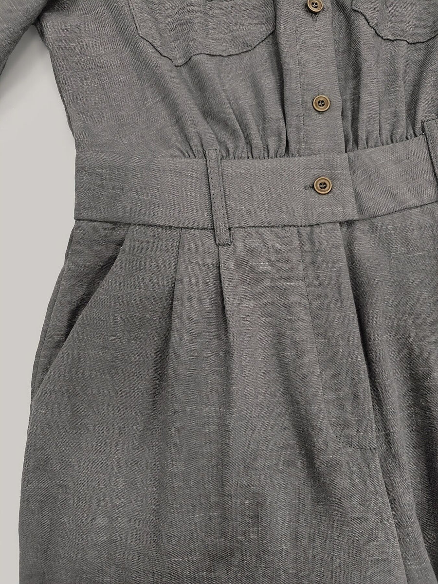 utility jumpsuit in Gray with collared