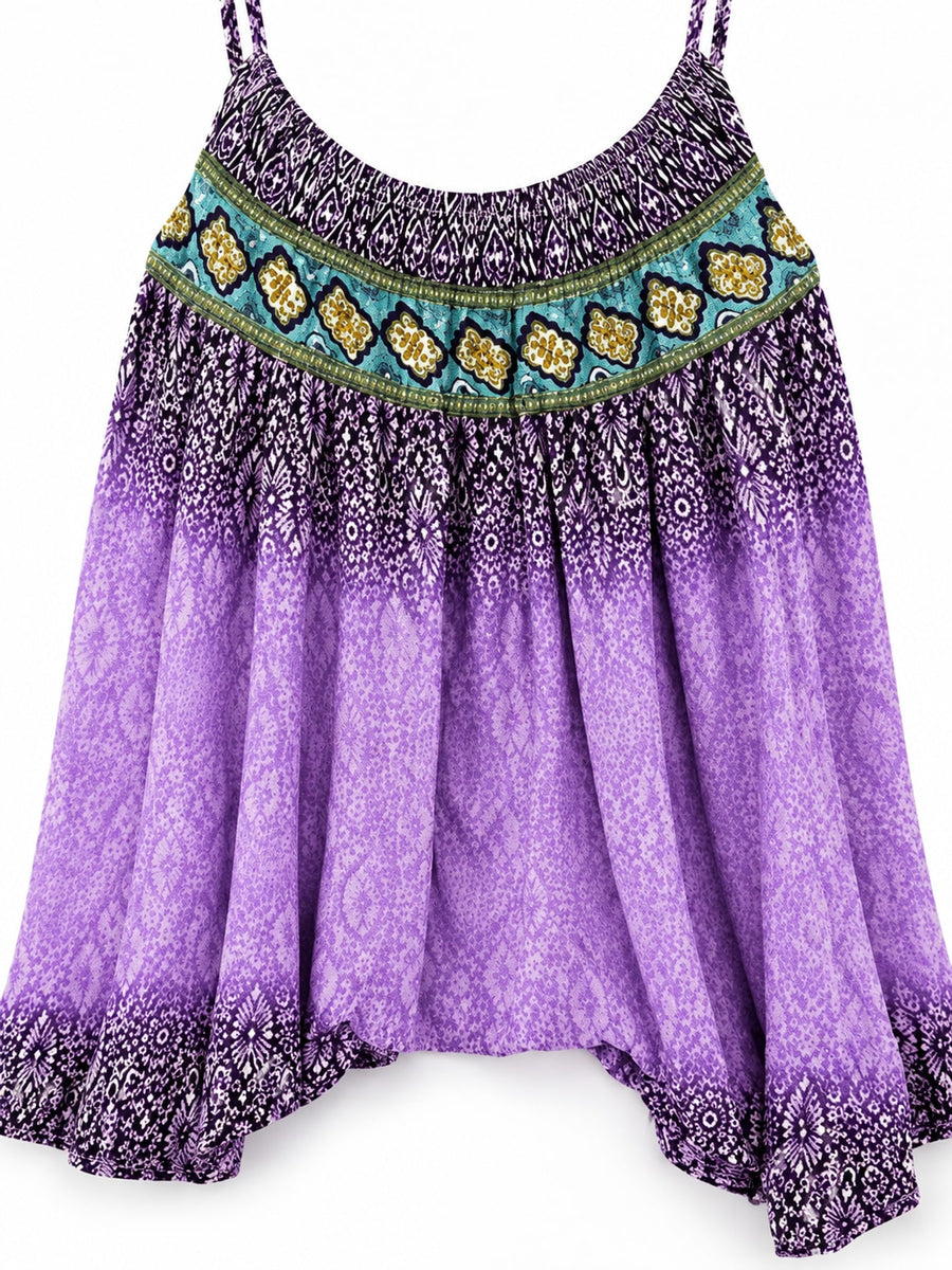 Full Size Printed Scoop Neck Cami Plus Size in teal