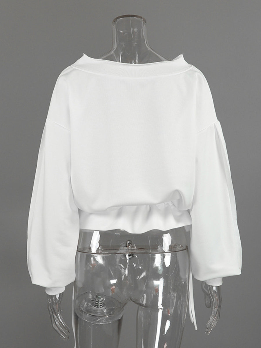 sweatshirt in pink with frill and hip-length