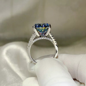 10 Carat Moissanite 925 Sterling Silver Ring in Blue