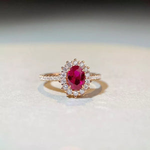 18K Gold-Plated, 925 sterling silver, Growing high-carbon diamonds Care instruct ring in rose gold with oval silhouette