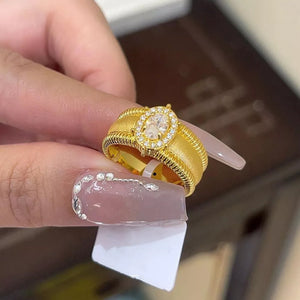18K Gold-Plated,925 sterling silver,Zircon Care instructions: Avoid wearing duri ring in gold with band silhouette