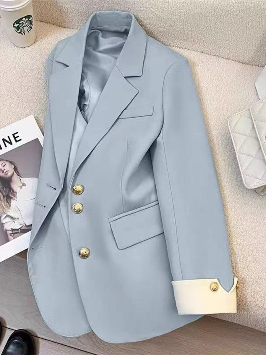 Ivory blazer with lined and long sleeve