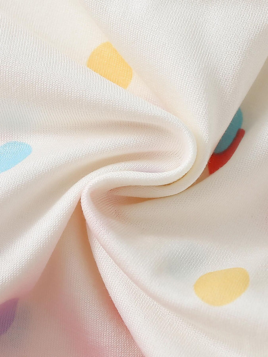 t-shirt in White with polka dot and applique