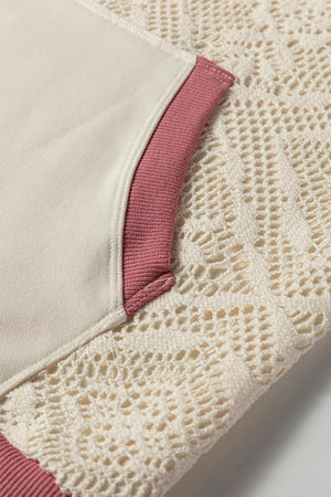 pullover hoodie featuring geometric in dusty rose with 65% polyester, 35% cotton Care instructions: Machine wash cold texture