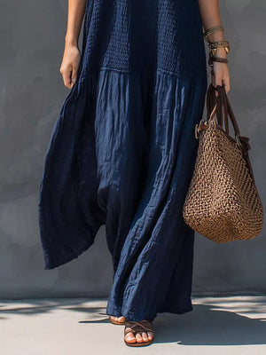 White maxi dress with maxi and pullover