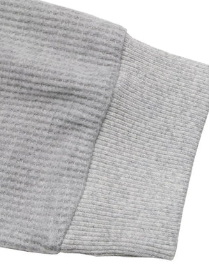 Striped Collar Dropped Shoulder Sweatshirt in Gray with dropped shoulders