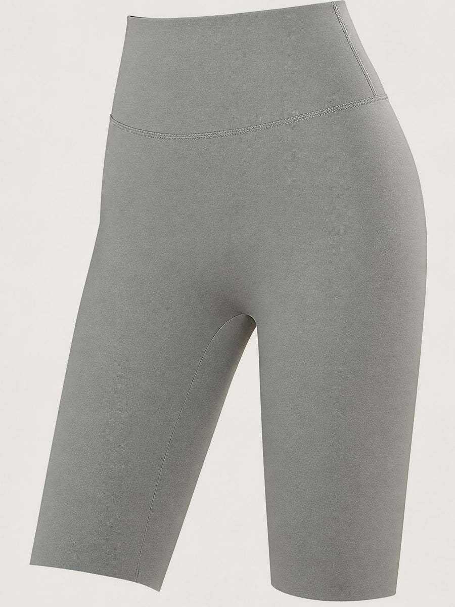 High-Waisted Seamless Compression Active Shorts in Ivory