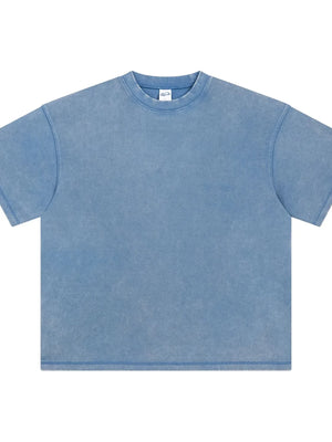 Dusty Blue half sleeve t-shirt with a crew neck and relaxed fit.