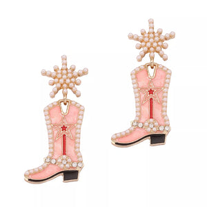 Synthetic Pearl, 18K Gold-Plated, Alloy Care instructions: Avoid wearing during earrings in gold with dangle silhouette