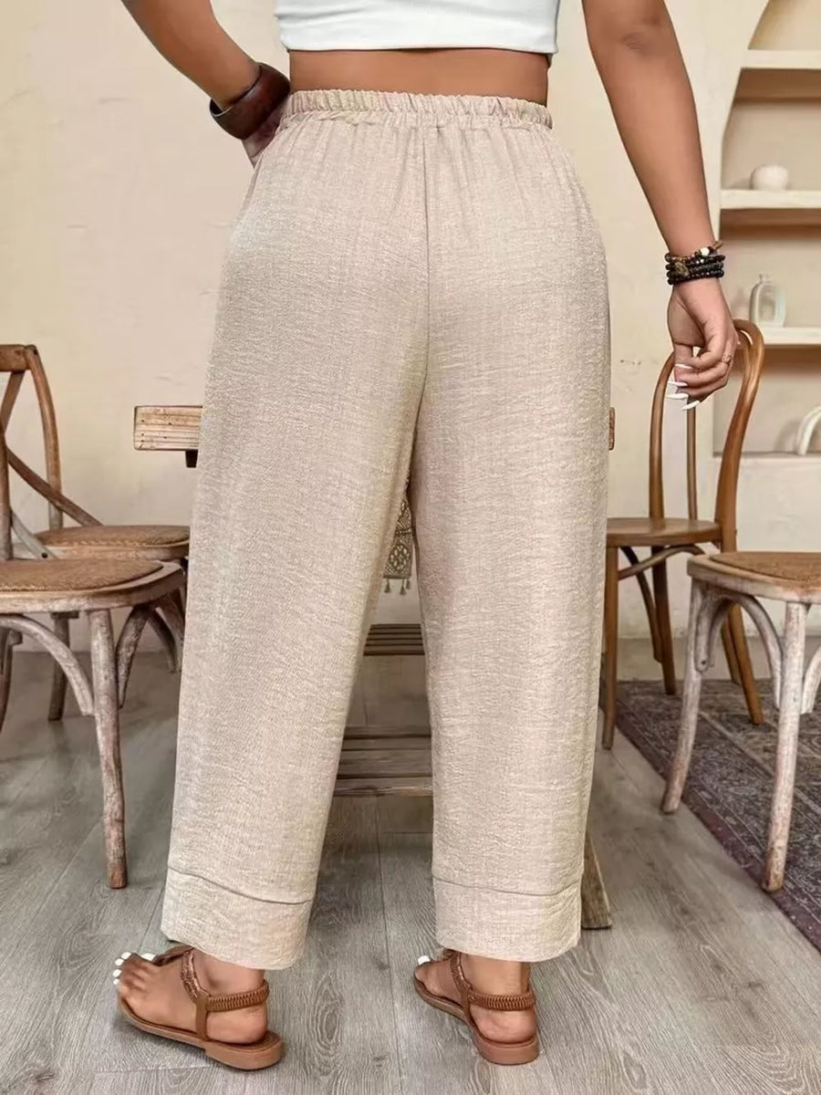 coastal wide-leg pants in White with N/A