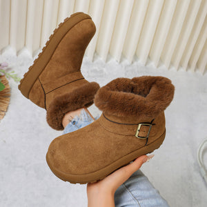 boots in Khaki with round toe and ankle-length